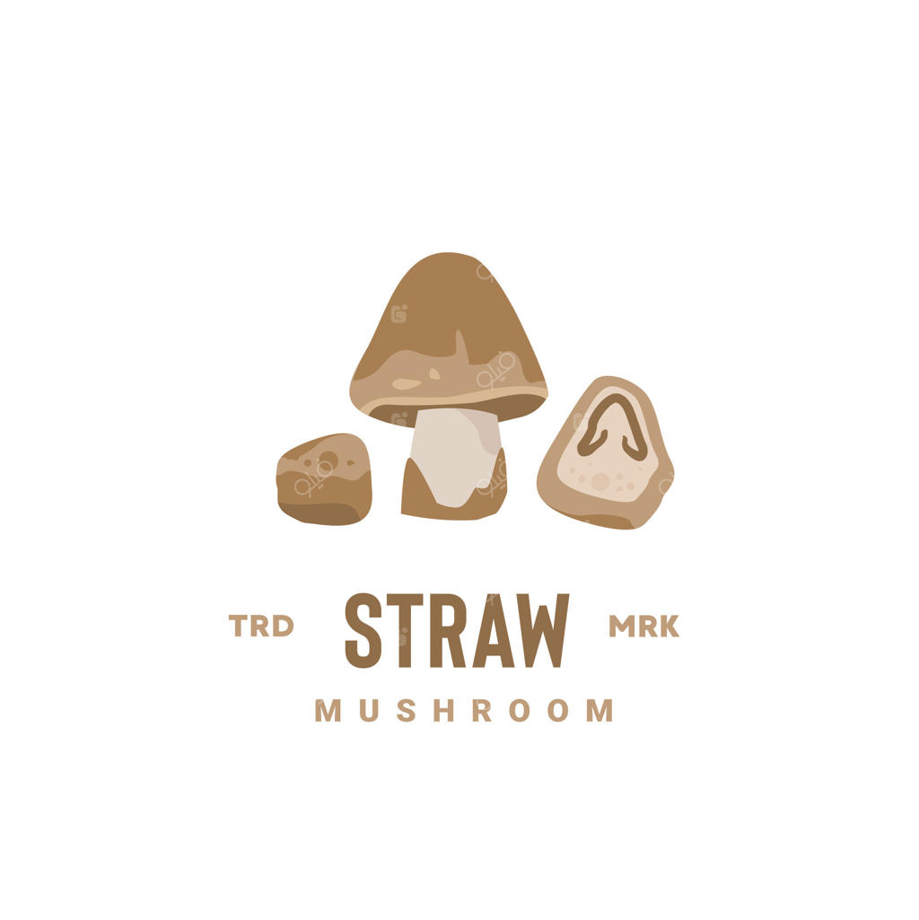 تصویر لوگوی قارچ کاه مناسب برای فروشگاه‌های سبزیجات و باغ‌ها، هم برای پوسترها و هم برای آیکون‌های وب است.
