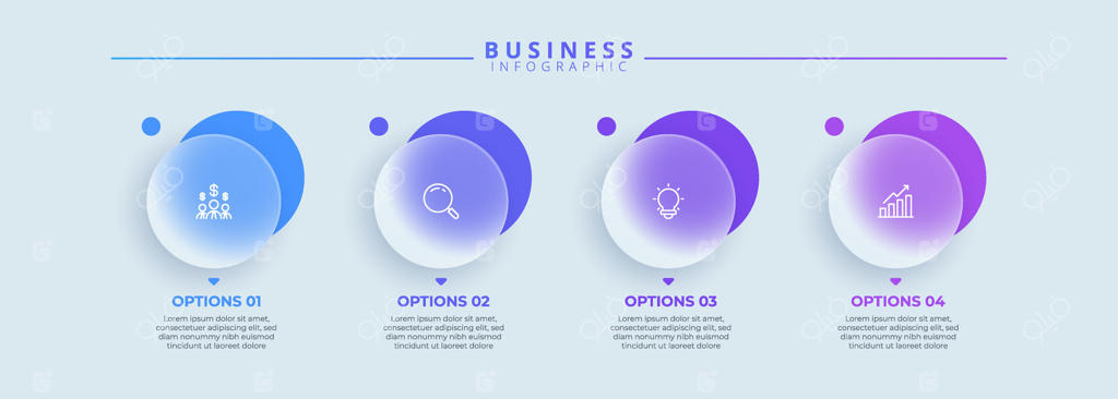 وکتور حرفه‌ای اینفوگرافیک شناخت گزینه‌های موفقیت در کسب‌وکار