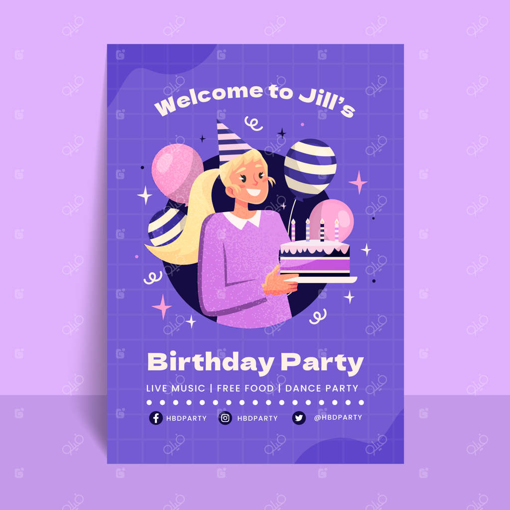 طراحی قالب پوستر تولد