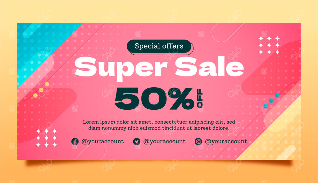 بنر افقی با افکت نیم‌تُن گرادیان