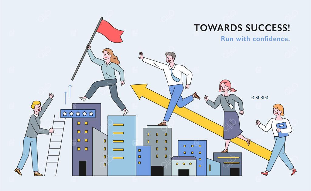 تاجران مانند پله از ساختمان بالا می‌روند.