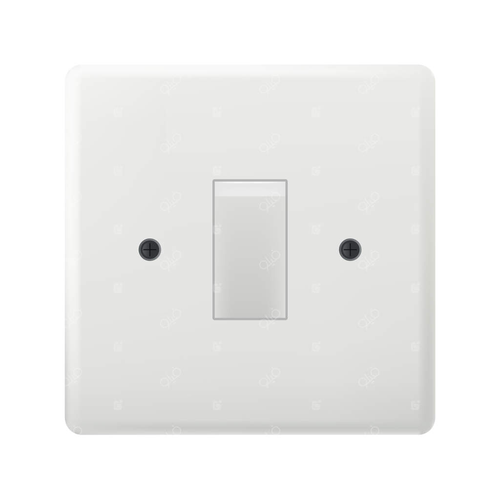 کلید برق تک بر روی پس‌زمینه سفید