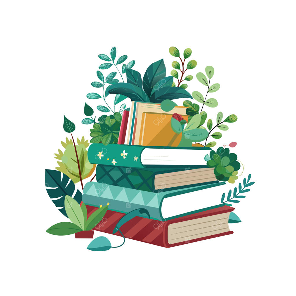 مفهوم تصویرسازی وکتوری یک دسته کتاب