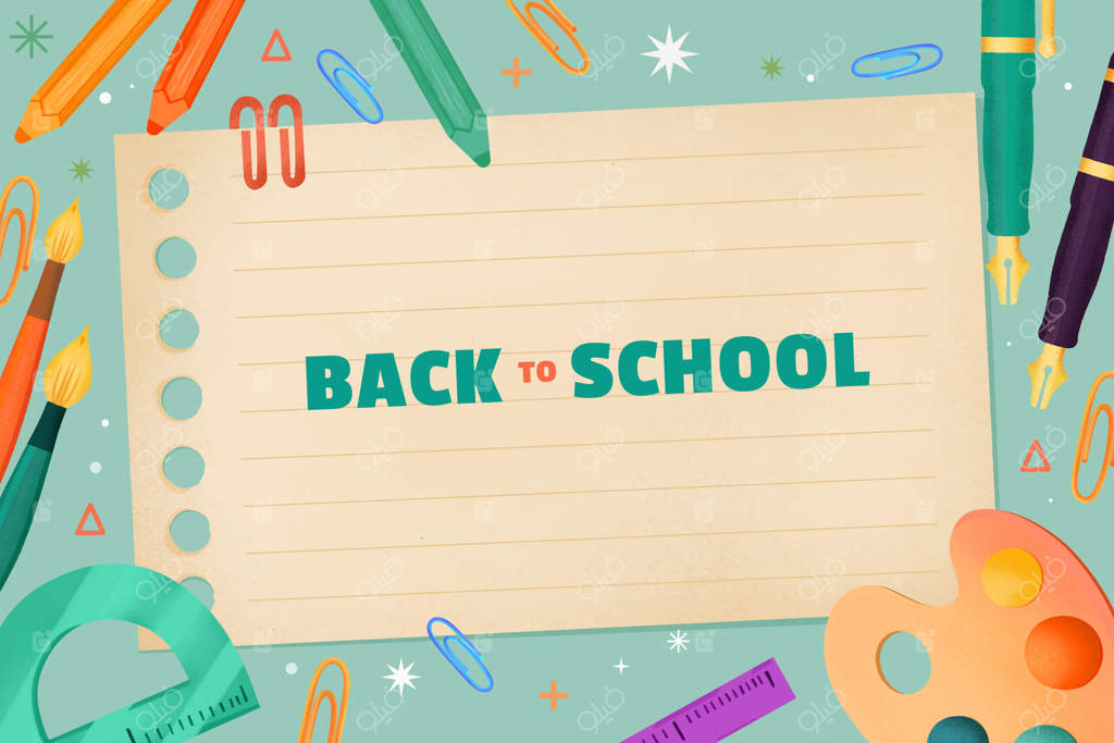 زمینه آبرنگی برای فصل بازگشایی مدارس