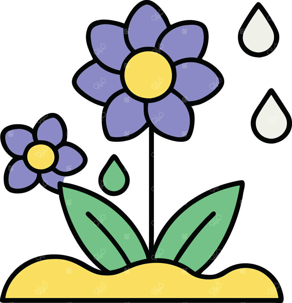 شکوفه‌ی گل بنفش، باران، خاک، رشد، طبیعت، بهار، گیاه، شکوفایی، باغ، آب