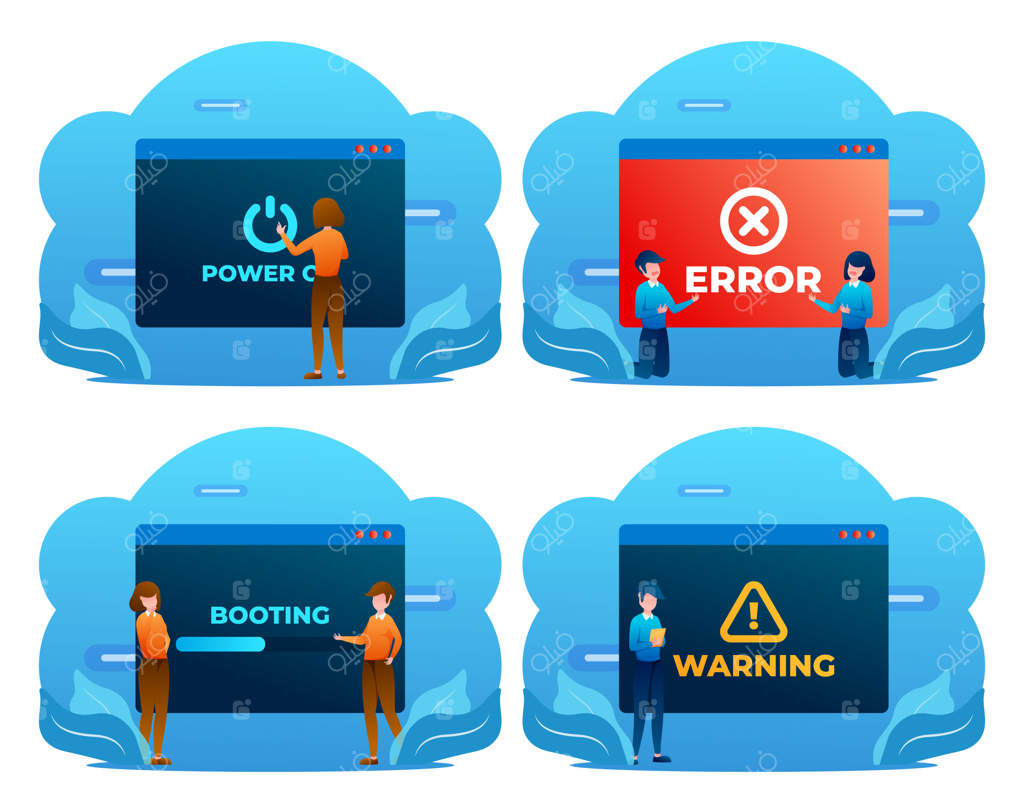 گروهی از افراد در هنگام کار با کامپیوتر مشکل دارند