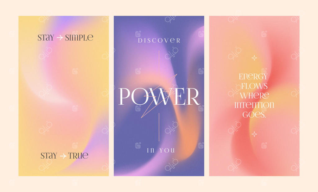 مجموعه قالب نقل‌قول‌های زیبا با طرح گرادینت برای داستان‌های شبکه‌های اجتماعی