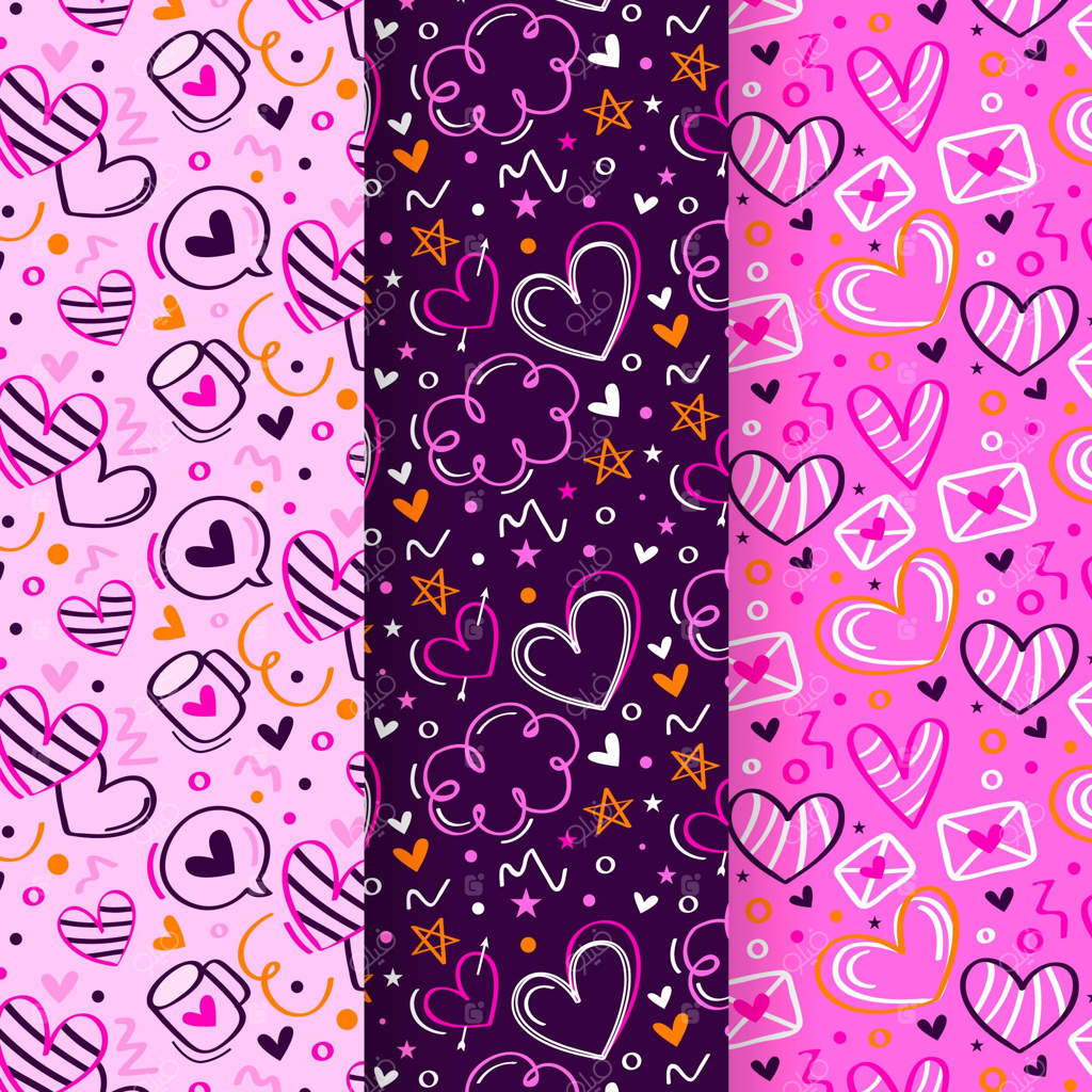 مجموعه طرح‌های روز ولنتاین با طراحی تخت