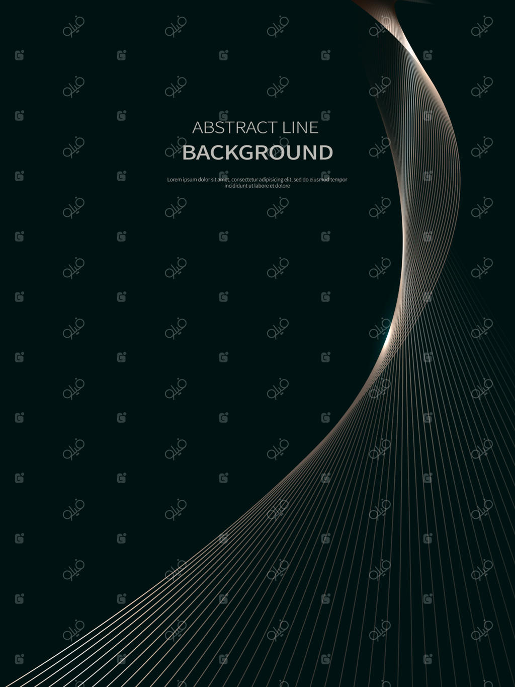 پس‌زمینه انتزاعی با خطوط موج‌دار طلایی و لوکس.