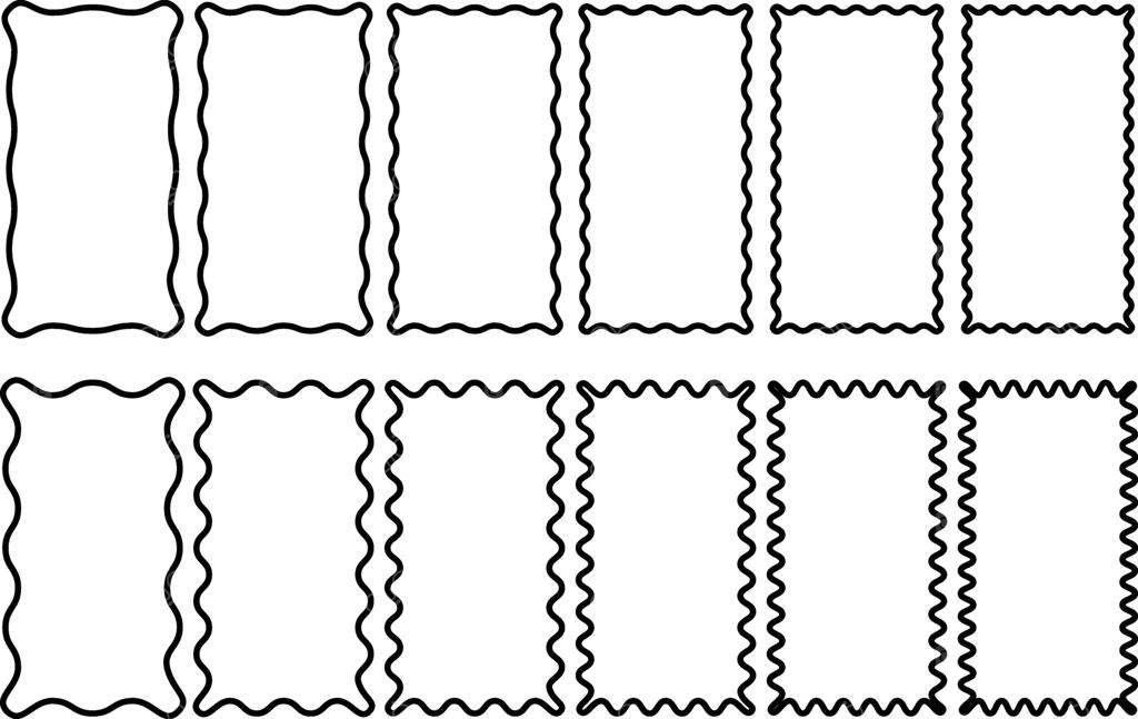 مجموعه قاب‌های مستطیلی موج‌دار رنگی - قالب تزیین شبکه های اجتماعی - مجموعه‌ای از قاب‌های بیضی شکل - حاشیه‌های رنگارنگ با لبه‌های منحنی - خطوط منحنی و موج‌دار جذاب
