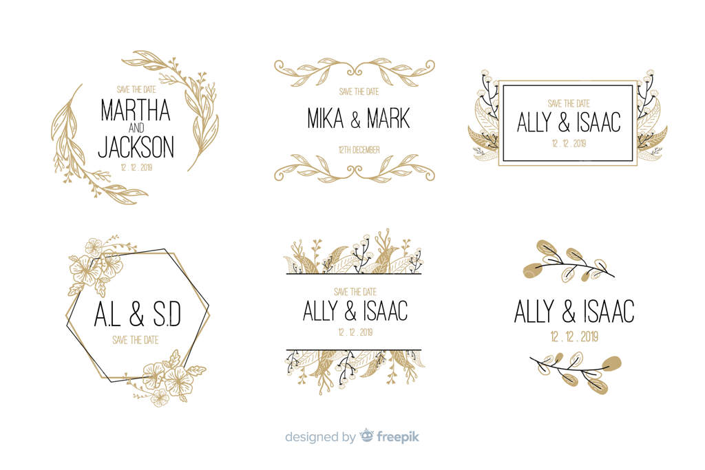 مجموعه مونوگرام‌های تزئینی عروسی