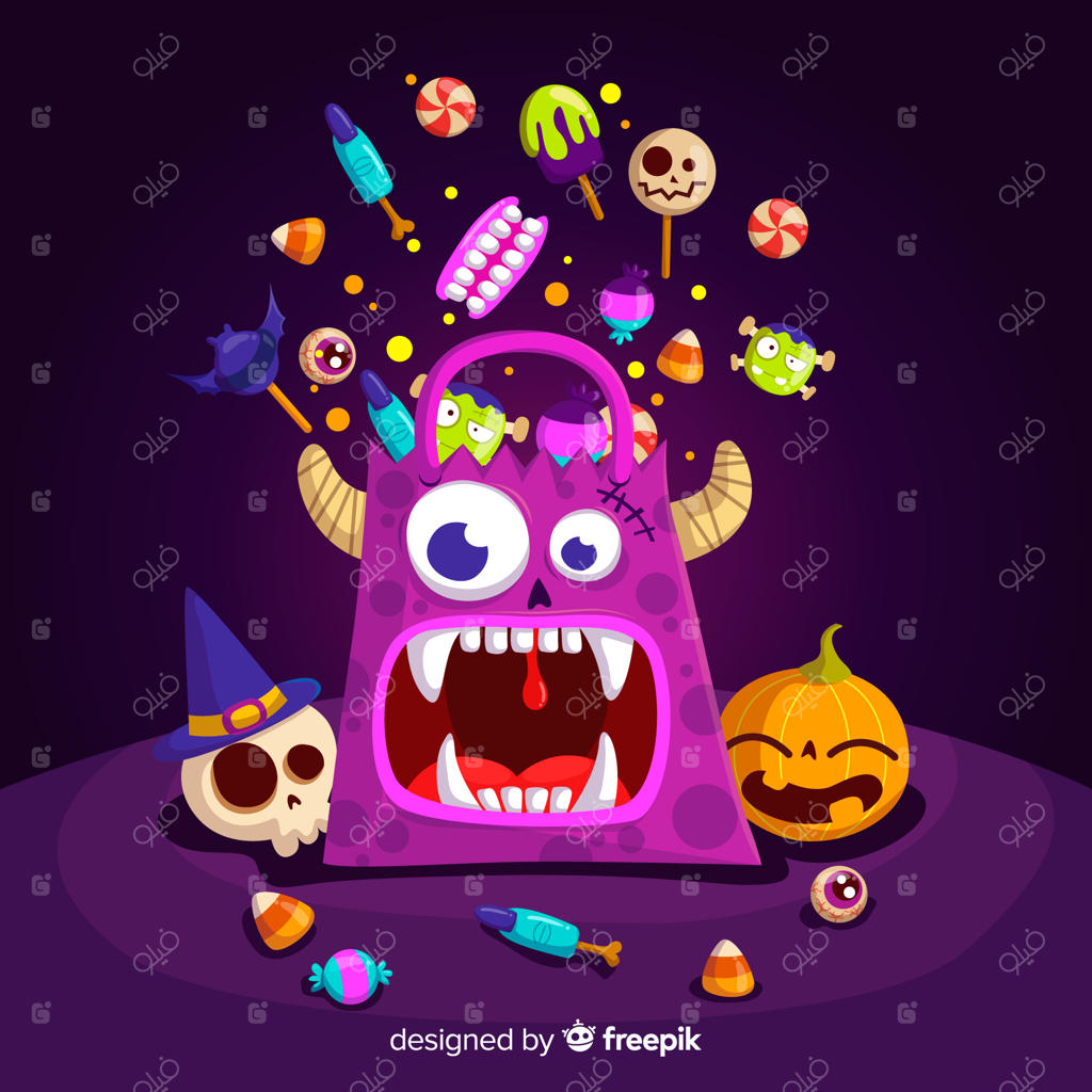 کیف آبنبات هالووین زیبا با طراحی تخت