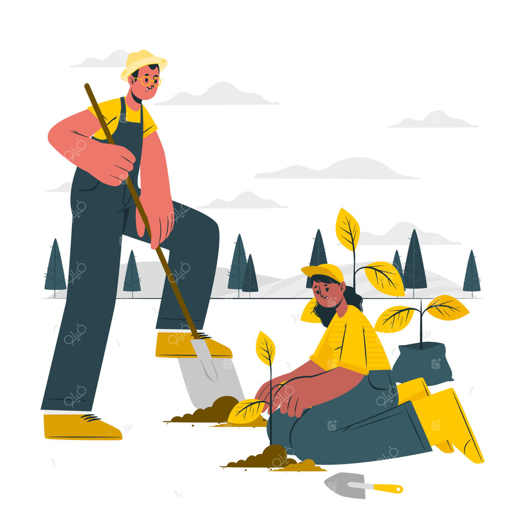 تصویرسازی مفهوم کاشت درخت