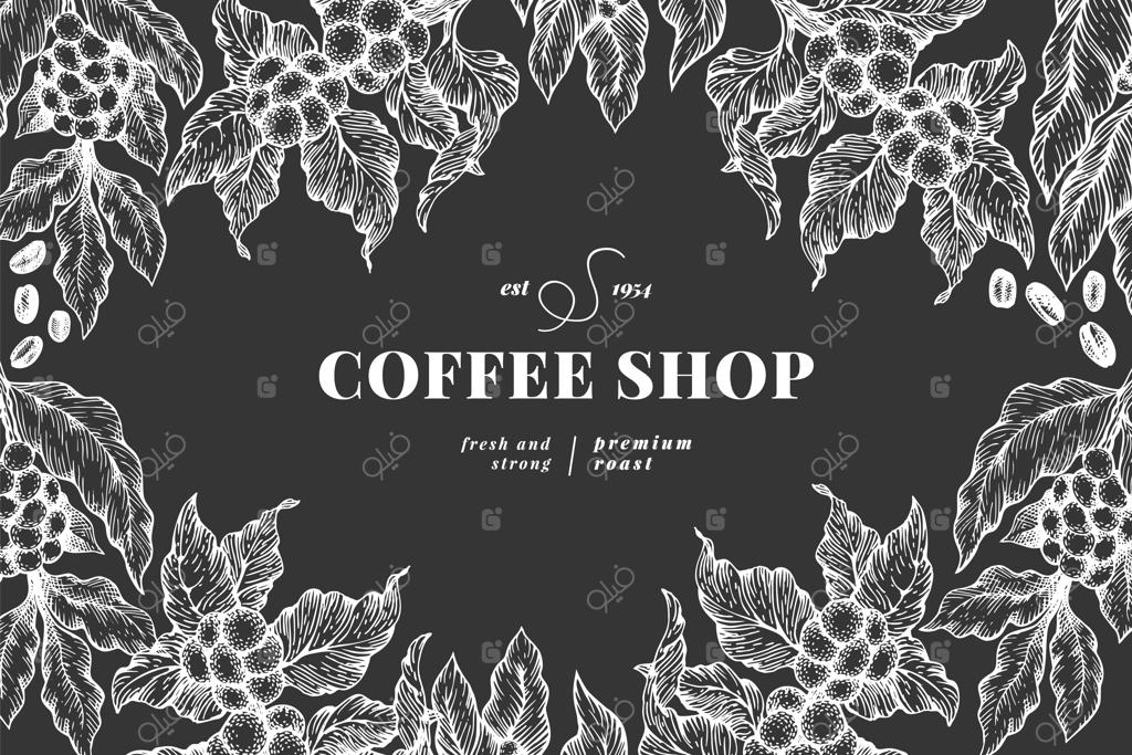 قالب طراحی شاخه درخت قهوه