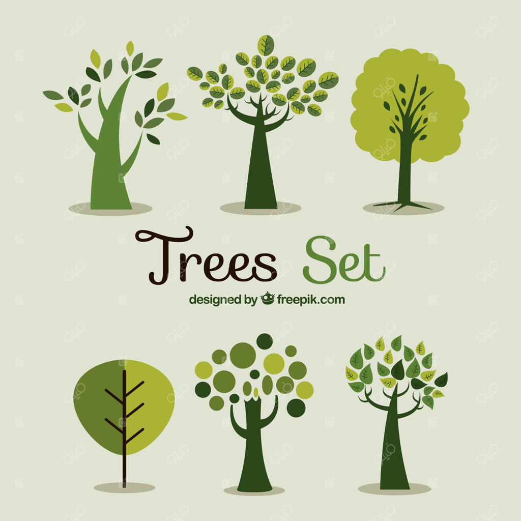 مجموعه درختان سبز
