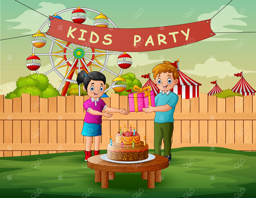 پسر مهمان هدیه‌ای به دختر در جشن تولد می‌دهد