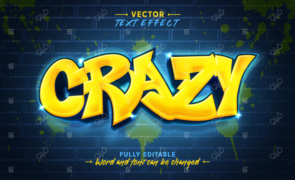 افکت متن قابل ویرایش با سبک گرافیتی درخشان