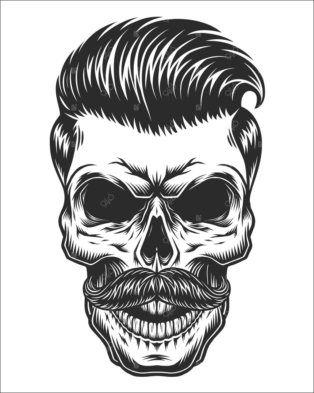 تصویر سیاه و سفید جمجمه