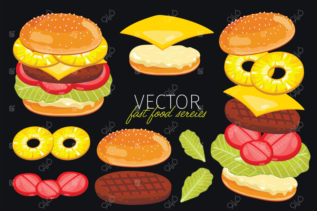 مواد تشکیل‌دهنده برگر جدا شده