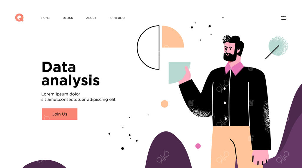 مفهوم طراحی اسلاید ارائه یا صفحه بزرگی وب‌سایت کسب‌وکار - طرح‌های مفهومی