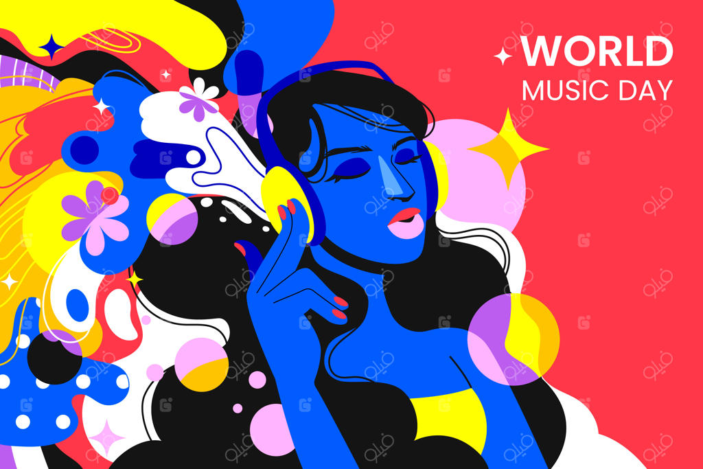 تصویر‌سازی تخت برای جشن روز جهانی موسیقی