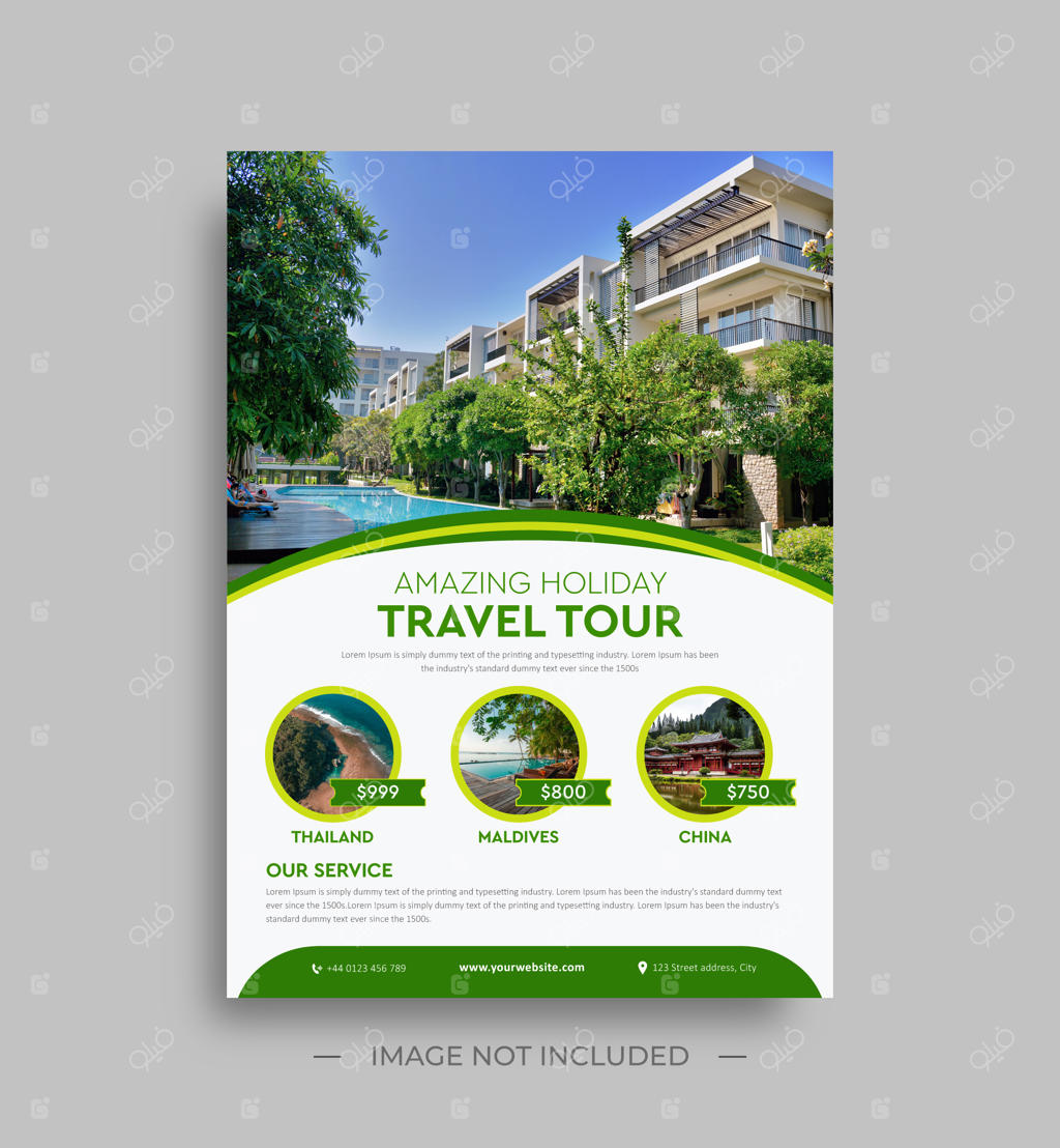 مفهوم تجاری طراحی تراکت تخفیف و فروش ویژه سفر