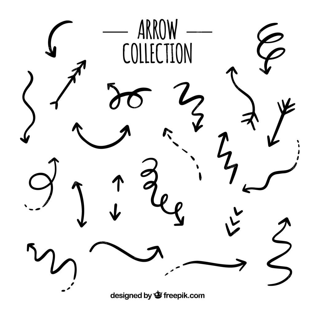 مجموعه‌ای از فلش‌ها به سبک دست‌نویس برای علامت‌گذاری