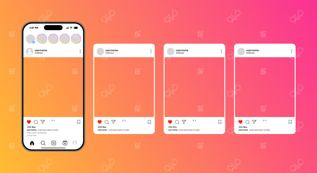 نمونه‌سازی پست شبکه‌های اجتماعی با تلفن هوشمند - قالب رابط کاربری موبایل برای تبلیغات و نمایش