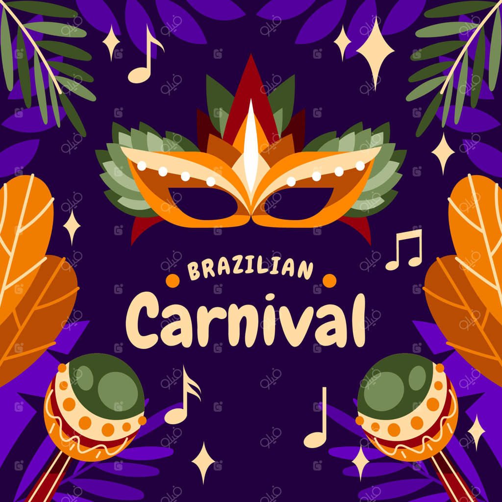 تصویرسازی ساده از کارناوال برزیلی