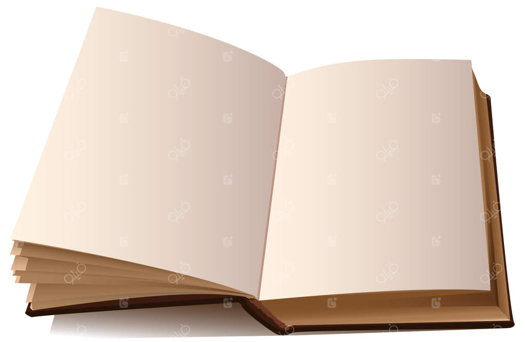 پترن کتاب باز با صفحات خالی بر روی زمینه سفید.