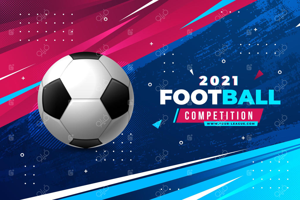 پس‌زمینه انتزاعی فوتبالی با گرادیان جذاب