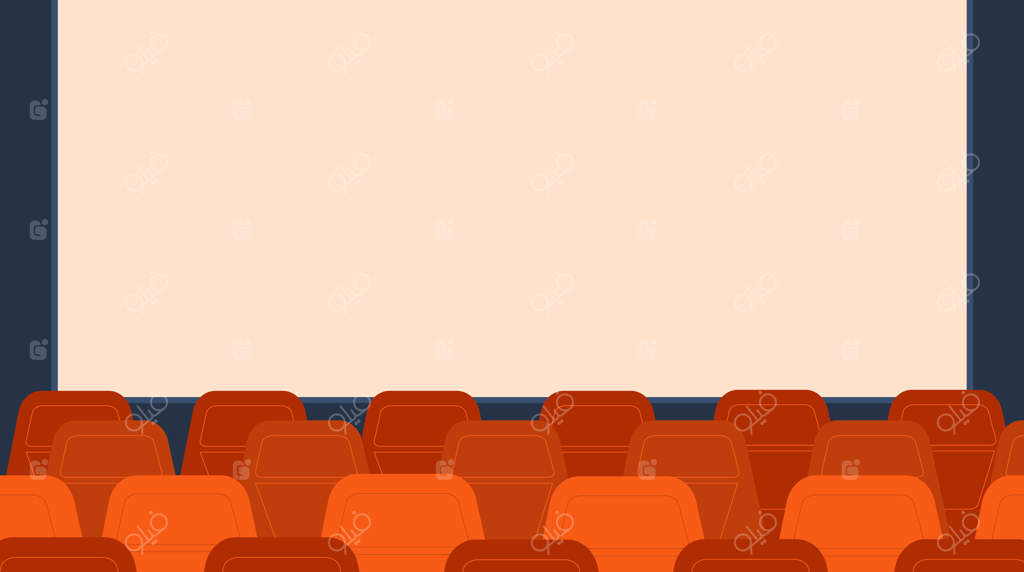 سالن سینمای خالی: تئاتر بدون مخاطب، پرده سینما و صندلی‌های قرمز لوکس برای کنفرانس ویدیویی
