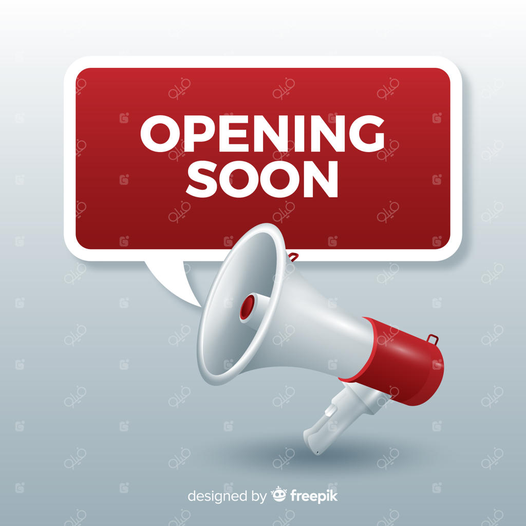 پس‌زمینه با سبک واقع‌گرایانه: "به‌زودی افتتاح می‌شود"