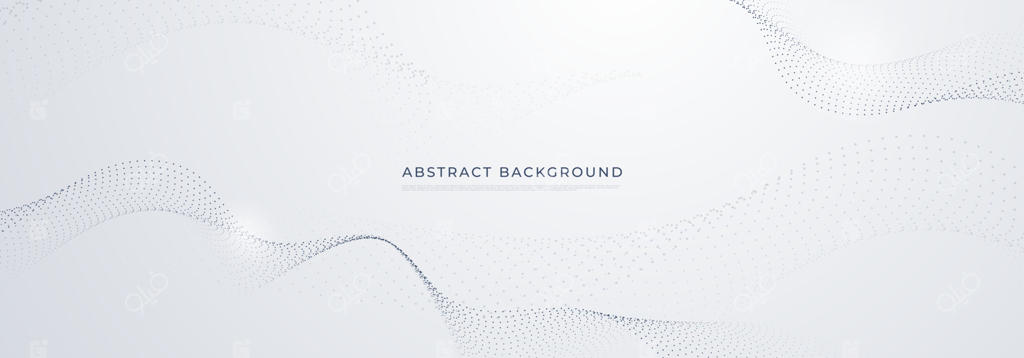 پس‌زمینه سفید انتزاعی. بنر مدرن خاکستری با خطوط موج‌دار و عناصر نقطه‌چین. مفهومی شیک برای تکنولوژی، شبکه و تجارت آینده.