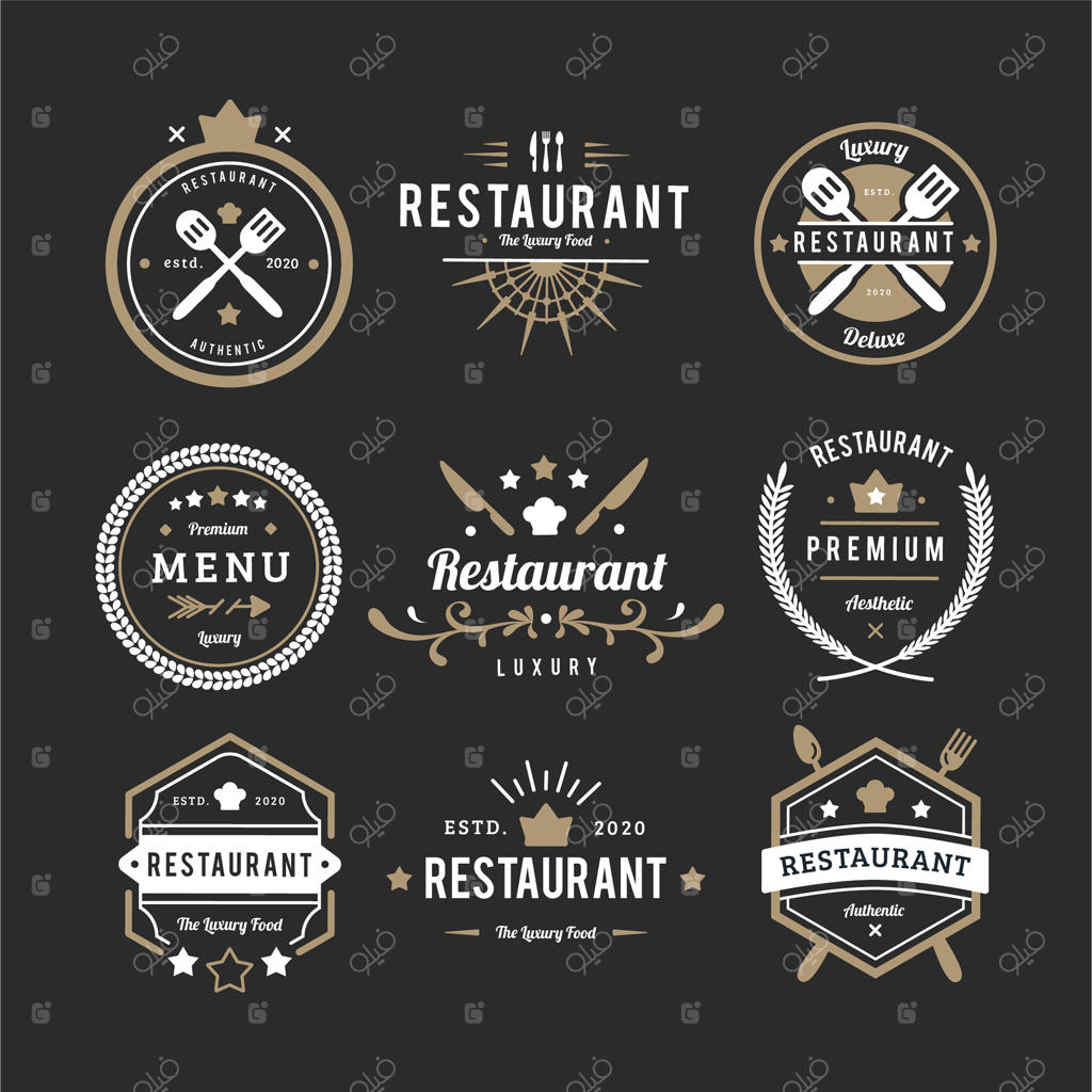 مجموعه لوگوهای کلاسیک رستوران