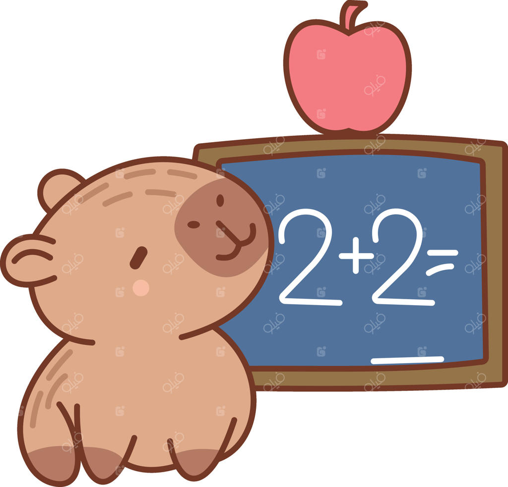 کاپیبارای بامزه در حال انجام ریاضی در مدرسه