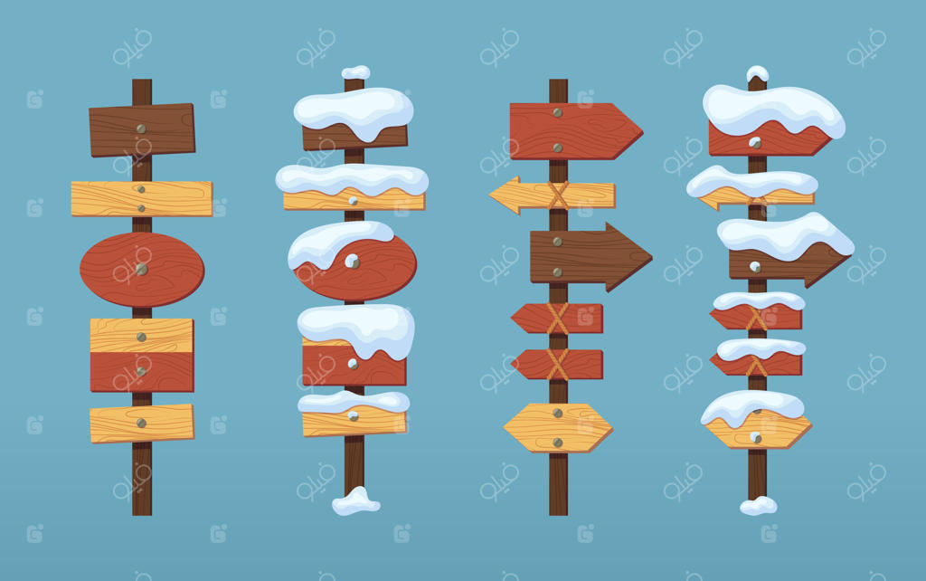 تابلوهای چوبی خالی و بدون نوشته