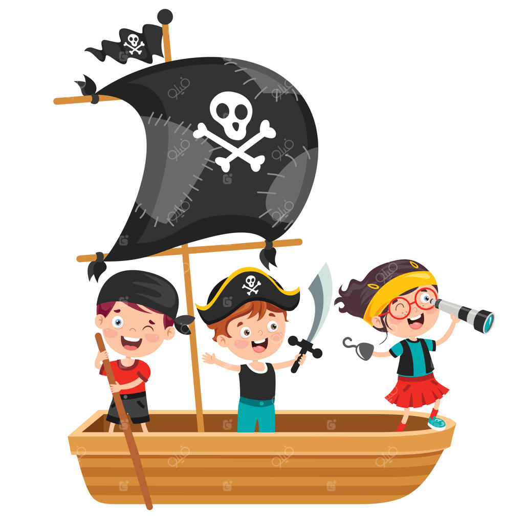 ژست گرفتن بچه‌های دزد دریایی کوچک و بامزه