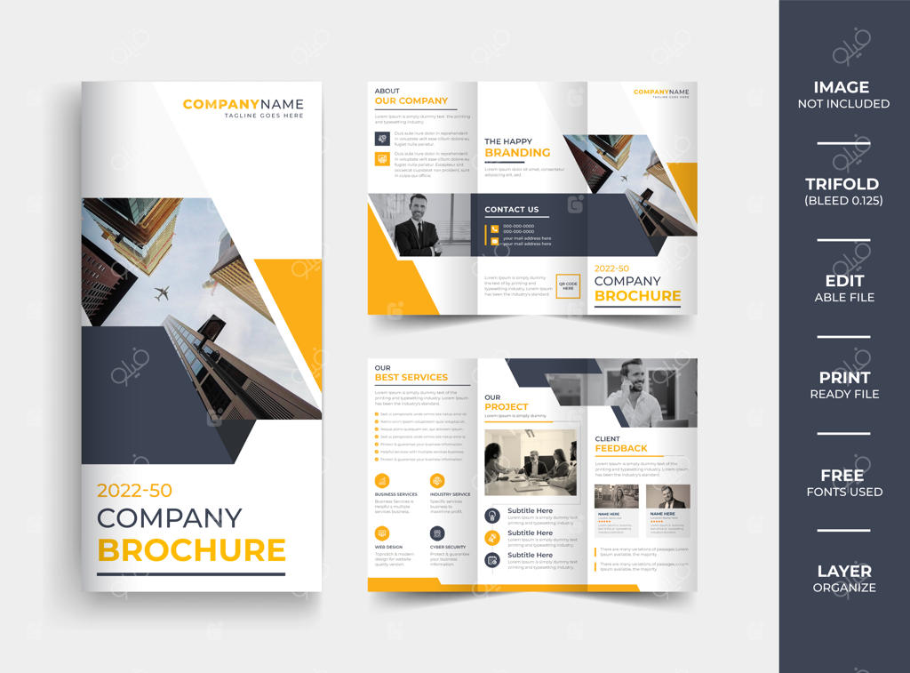 طراحی قالب بروشور سه لتی شرکتی خلاقانه