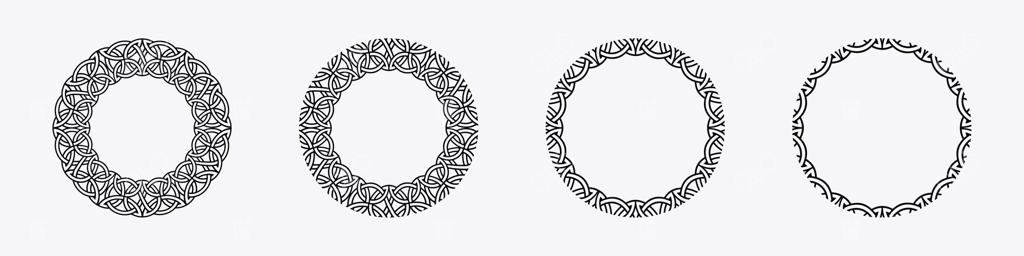 طرح‌های دایره‌ای قاب به سبک سلتیک و وایکینگ با تزئینات زیبا