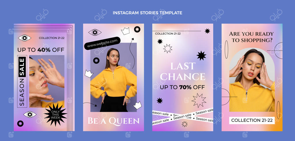 طراحی قالب بوتیک با گرادیانت