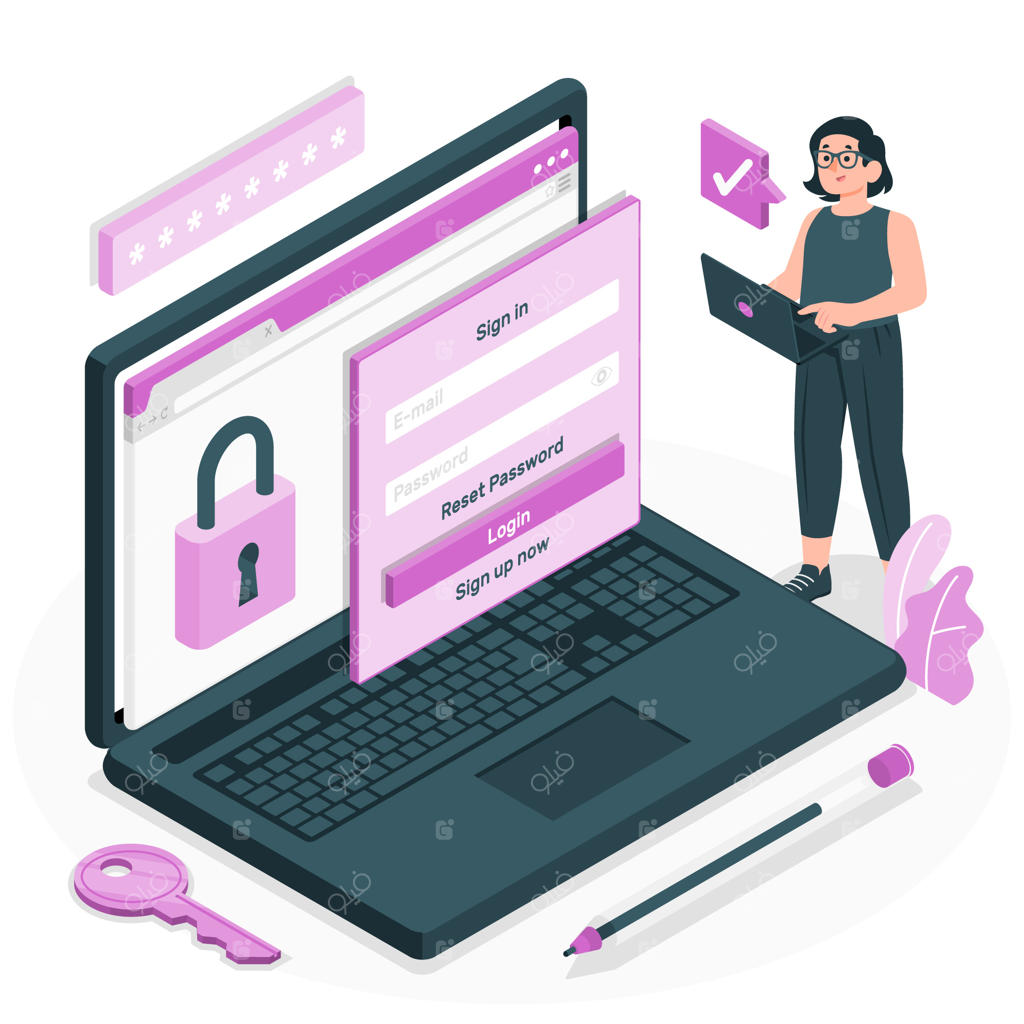 تصویری مفهومی از ورود به سیستم کامپیوتر