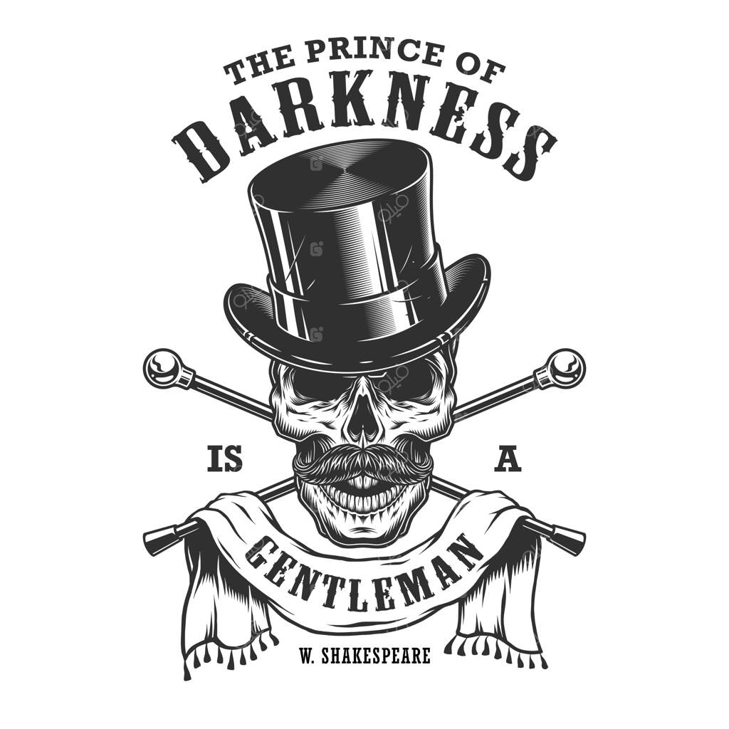 نماد جنتلمن با جمجمه و کلاه شاپو