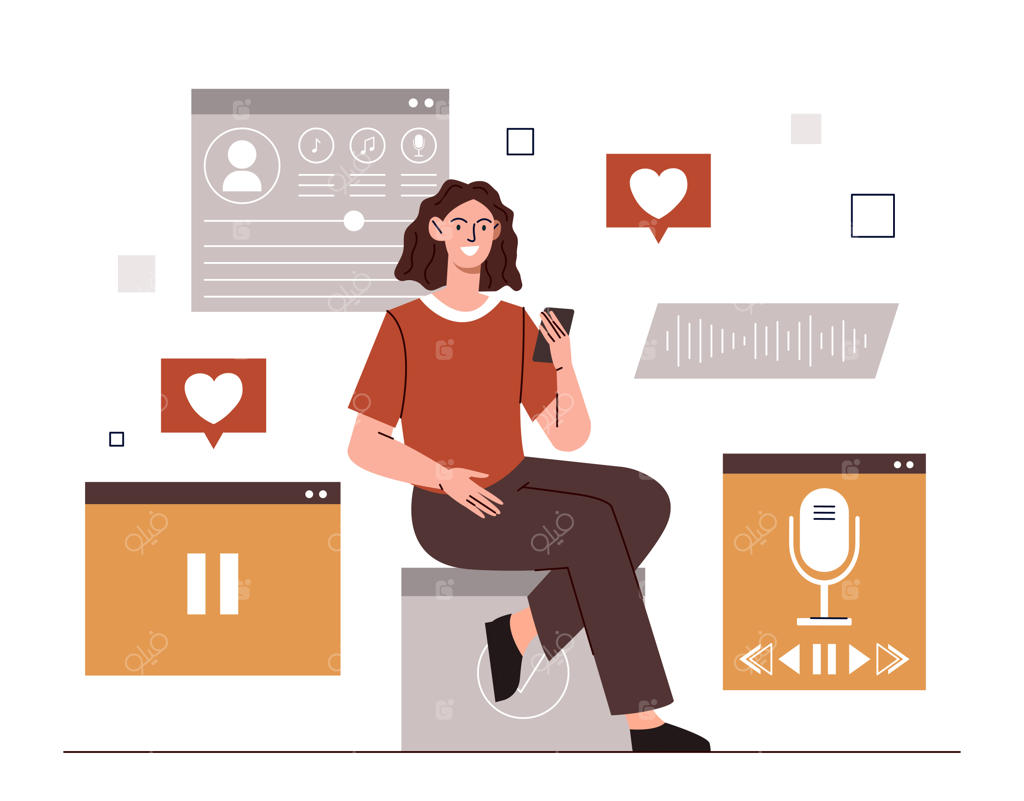 زنی با تلفن هوشمند در دست