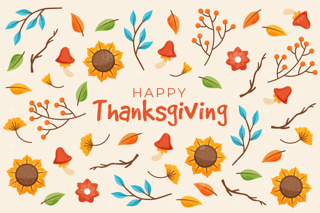 پس‌زمینه‌ی کشیده‌شده با دست برای روز شکرگزاری