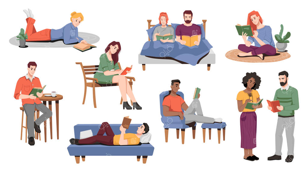 افرادی که در خانه می‌مانند و کتاب می‌خوانند