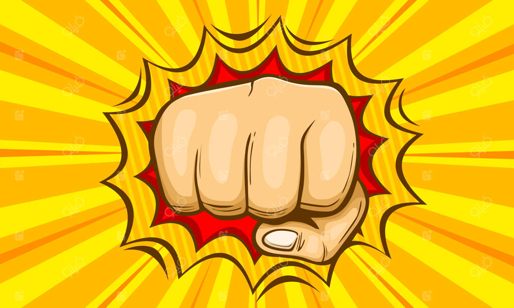 تصویرسازی وکتور مشت کارتونی دست