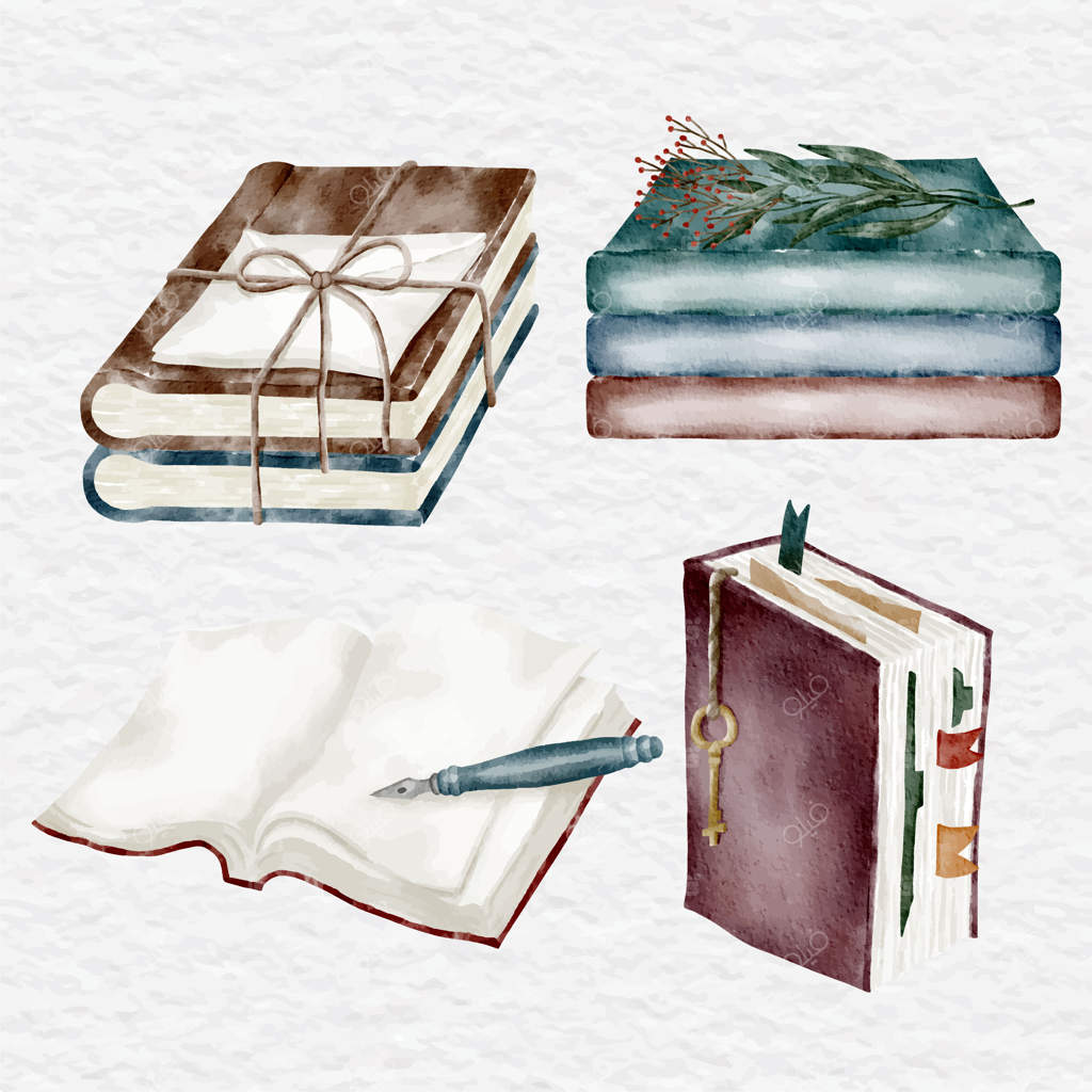 مجموعه عناصر کتاب آبرنگی