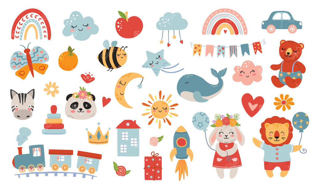 استیکرهای وینتج اتاق کودک، بوتیک عروسک، اسباب‌بازی‌های خرگوشی و مجموعه تصویرسازی کارتونی طرح‌های دیواری بوهمین برای اتاق نوزاد