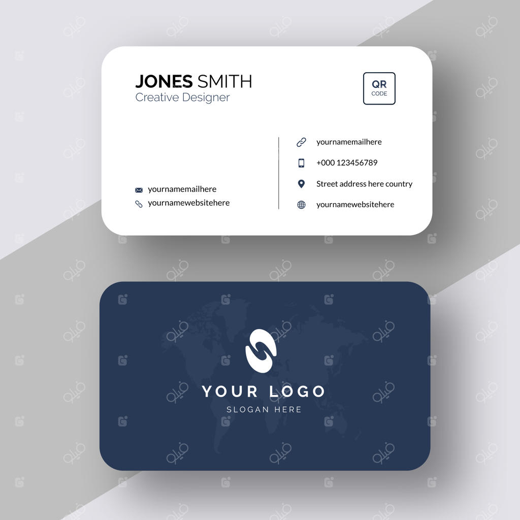 قالب کارت ویزیت با لوگو و اطلاعات تماس